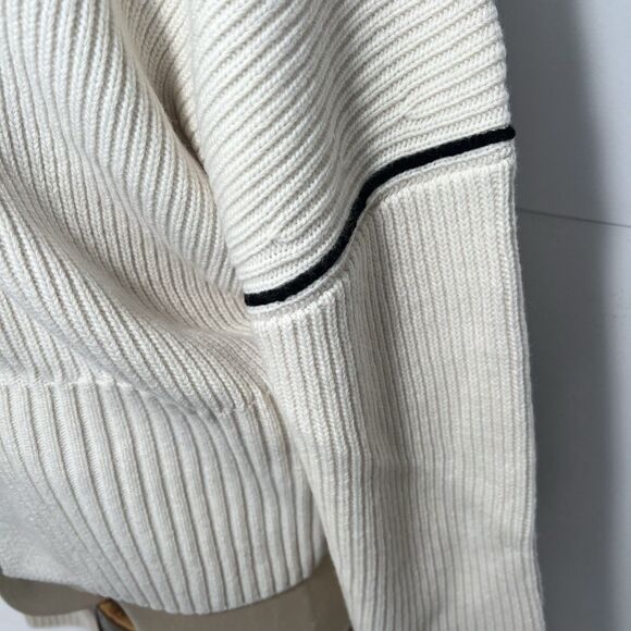 H&M Studio Collection Cardigan XL Wool Chunky knit v neck AW2024 NWT cream - Picture 8 of 16
